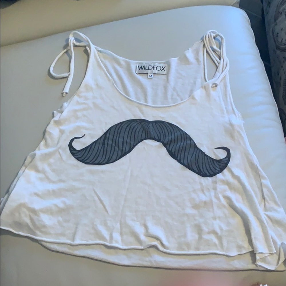 Wildfox mustache crop tank